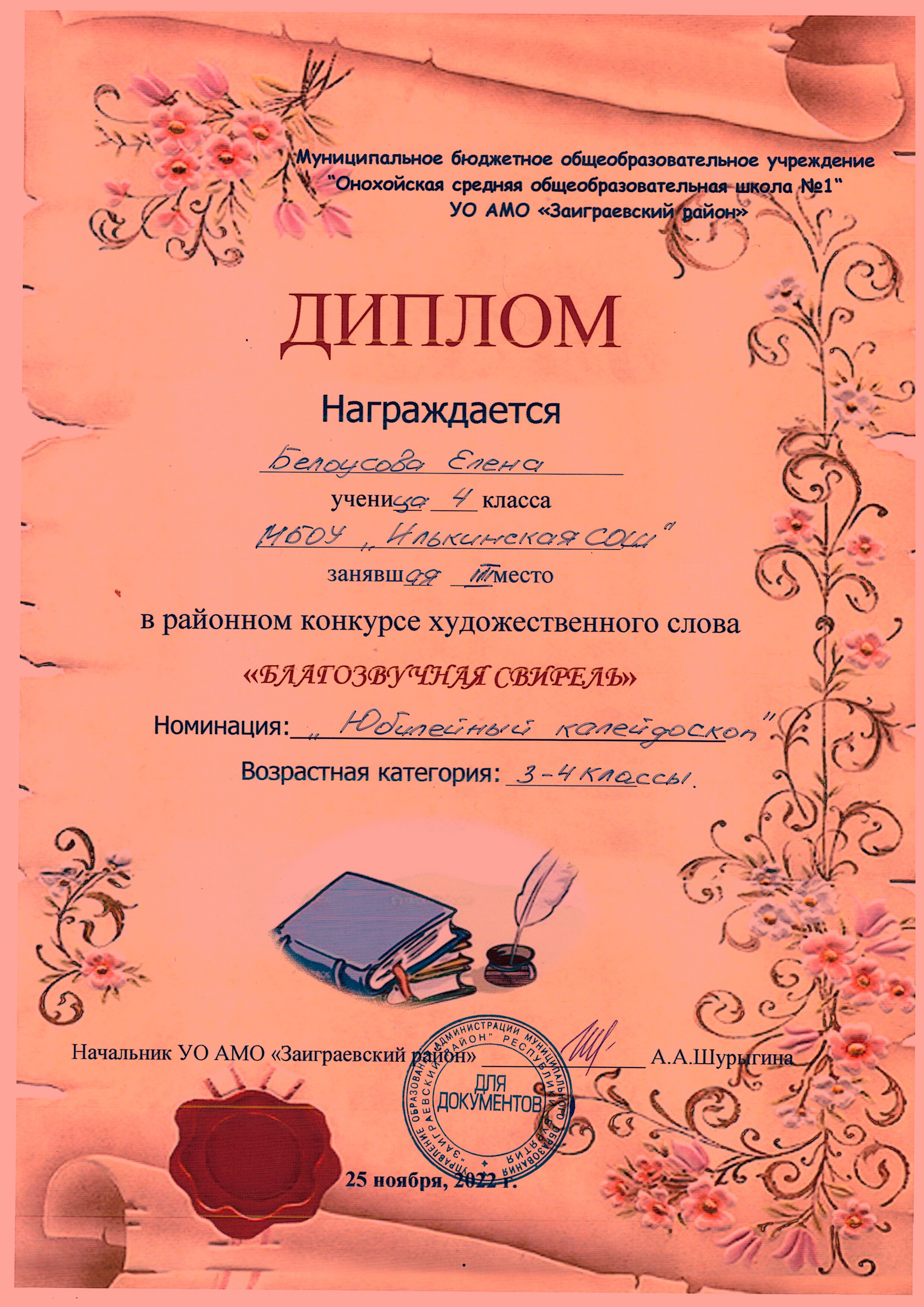 Районный конкурс художественного слова &amp;quot;Благозвучная свирель&amp;quot;.